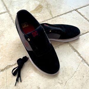 DC Skate Sneakers, Black and Gray with Maroon details. Size 12